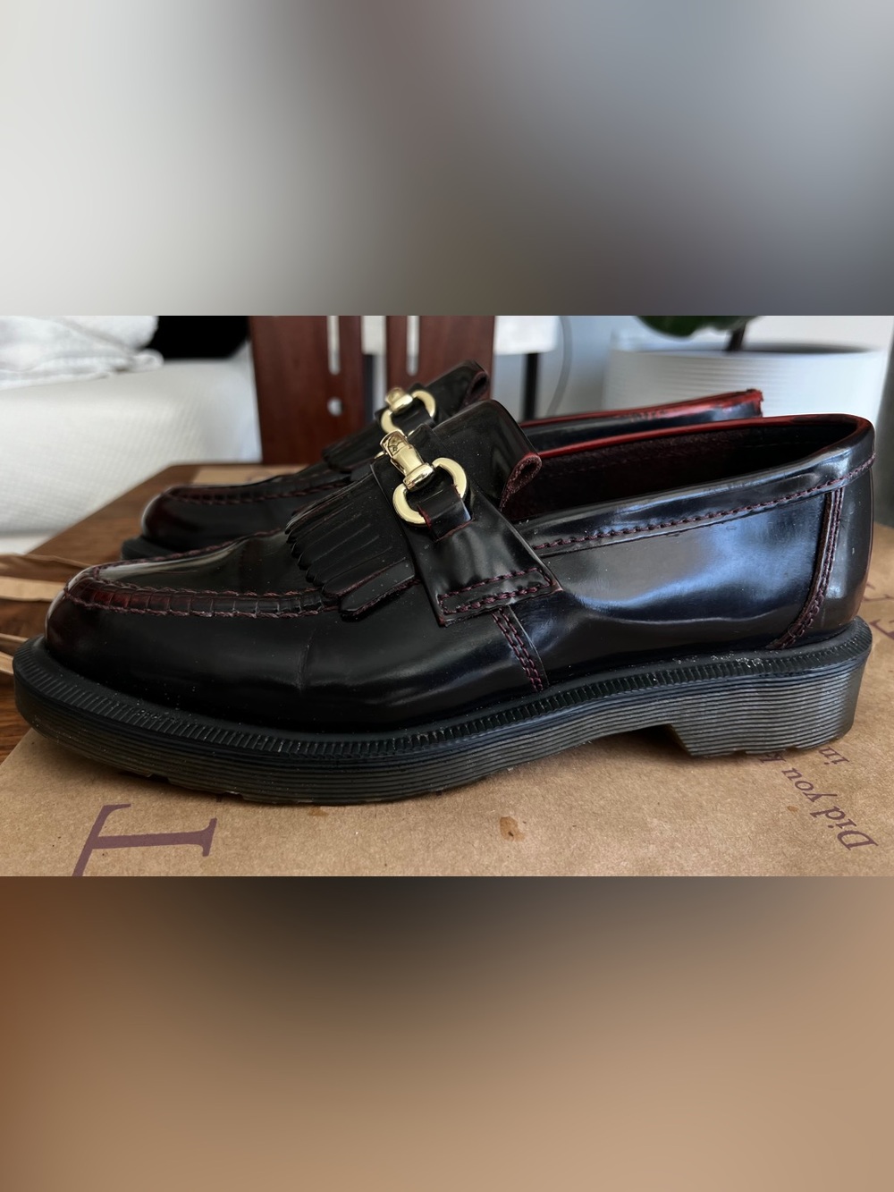 Dr. Martens Wine/Burgundy Chunky Loafers - Picture 4 of 6
